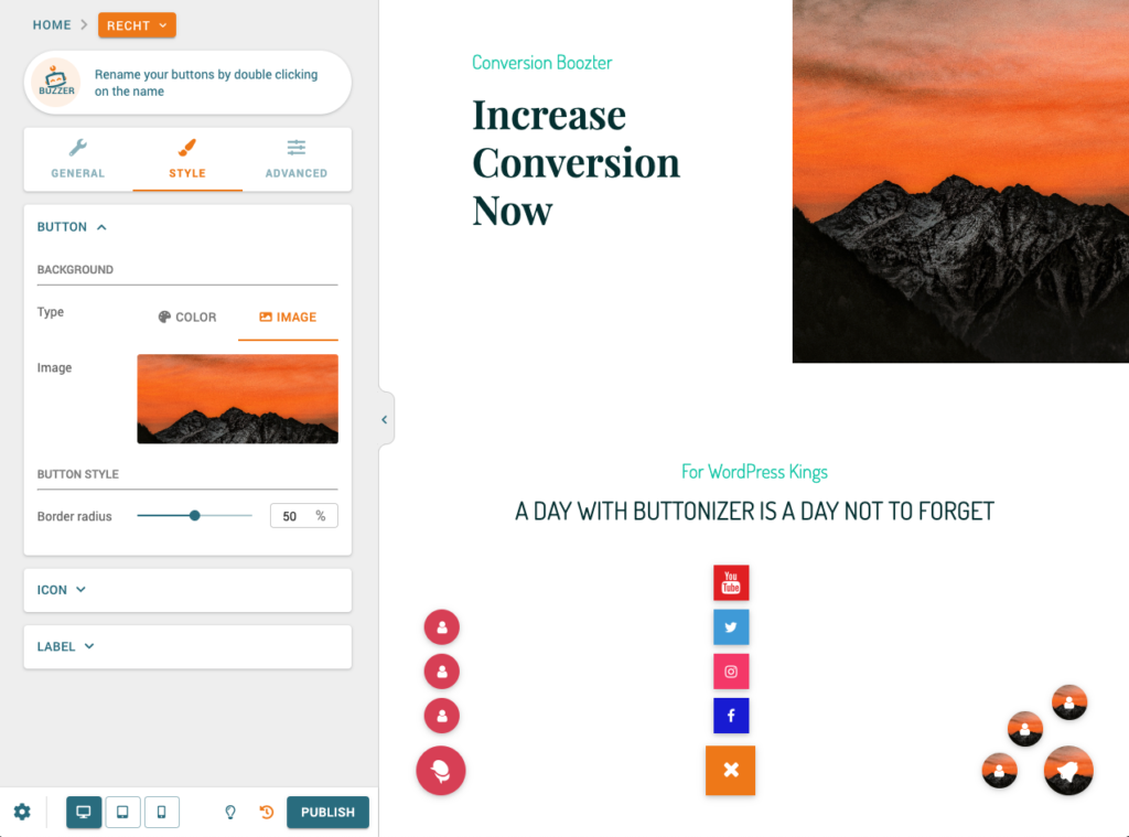 pack Perfervid off Buttonizer | The #1 Floating Action Button Plugin for WordPress
